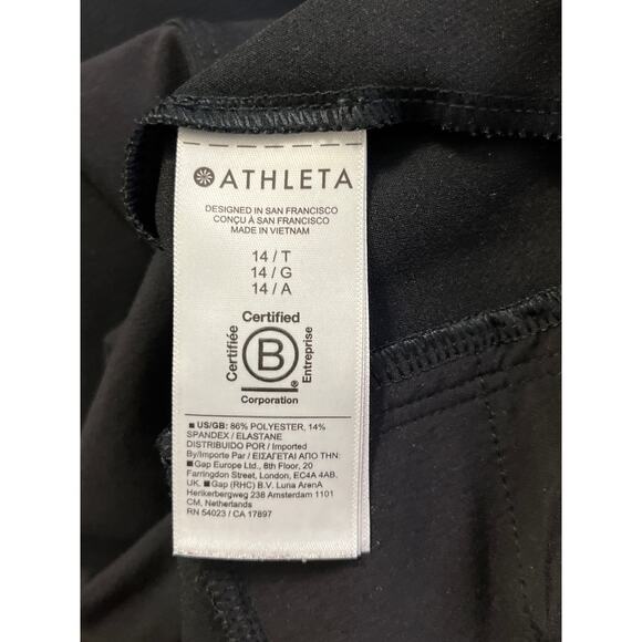 Athleta Brooklyn Ankle Pants Black Size 14 Tall Stretch Slim Fit Work Travel - Picture 2 of 7
